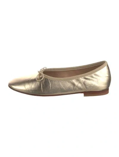 Pre-owned Mansur Gavriel Leather Bow Accents Ballet Flats