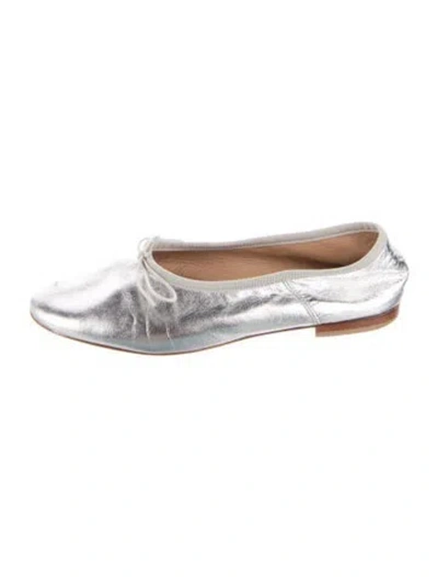 Pre-owned Mansur Gavriel Leather Bow Accents Ballet Flats