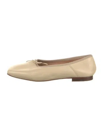 Pre-owned Mansur Gavriel Leather Bow Accents Ballet Flats In Neutrals