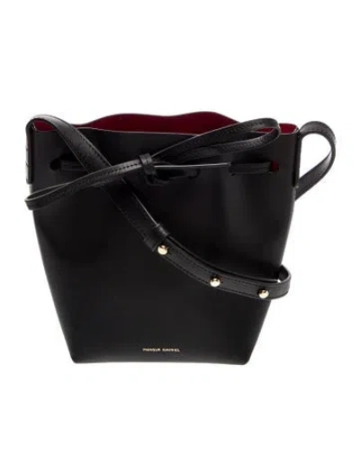 Pre-owned Mansur Gavriel Leather Bucket Bag In Black