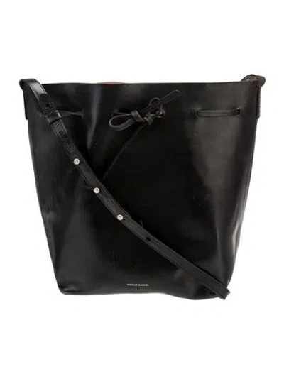 Pre-owned Mansur Gavriel Leather Bucket Bag In Black