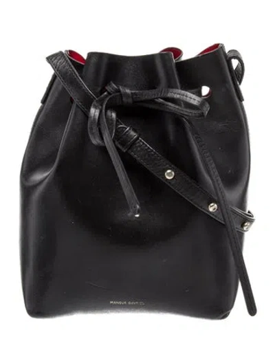 Pre-owned Mansur Gavriel Leather Bucket Bag In Black