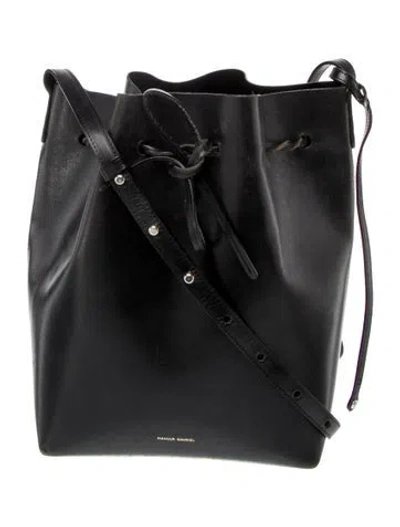 Pre-owned Mansur Gavriel Leather Bucket Bag In Black