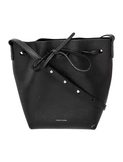 Pre-owned Mansur Gavriel Leather Bucket Bag In Black