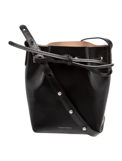 Pre-owned Mansur Gavriel Leather Bucket Bag In Black