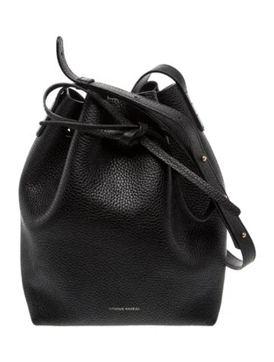 Pre-owned Mansur Gavriel Leather Bucket Bag In Black
