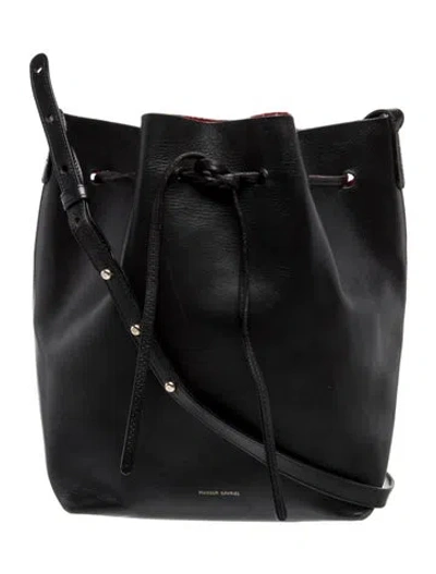 Pre-owned Mansur Gavriel Leather Bucket Bag In Black