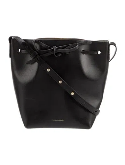 Pre-owned Mansur Gavriel Leather Bucket Bag In Black