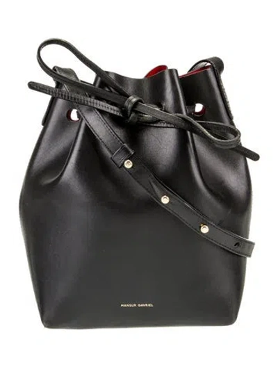 Pre-owned Mansur Gavriel Leather Bucket Bag In Black