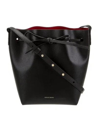 Pre-owned Mansur Gavriel Leather Bucket Bag In Black
