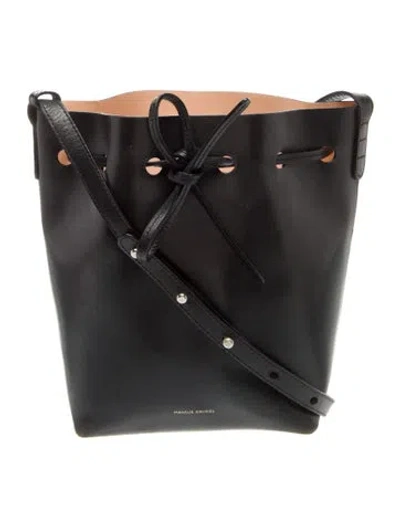 Pre-owned Mansur Gavriel Leather Bucket Bag In Black