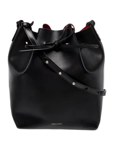 Pre-owned Mansur Gavriel Leather Bucket Bag In Black