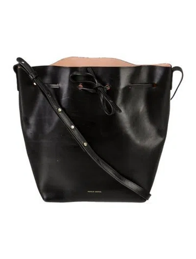 Pre-owned Mansur Gavriel Leather Bucket Bag In Black