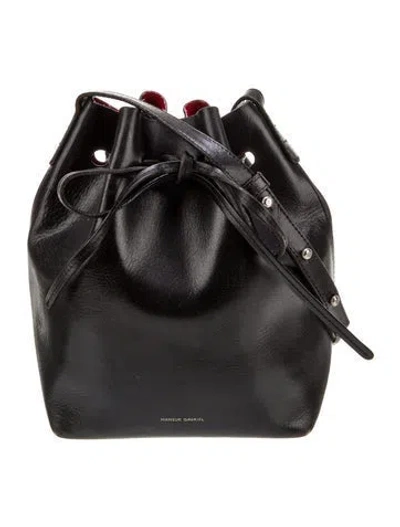Pre-owned Mansur Gavriel Leather Bucket Bag In Black