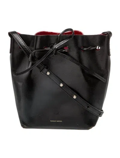 Pre-owned Mansur Gavriel Leather Bucket Bag In Black