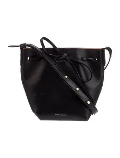 Pre-owned Mansur Gavriel Leather Bucket Bag In Black