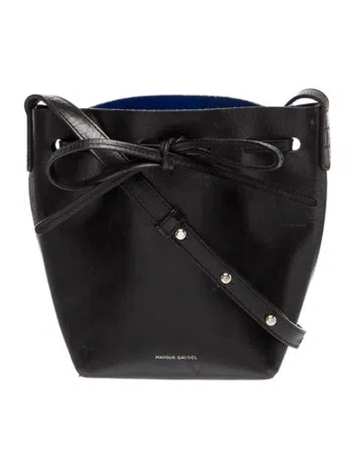 Pre-owned Mansur Gavriel Leather Bucket Bag In Black