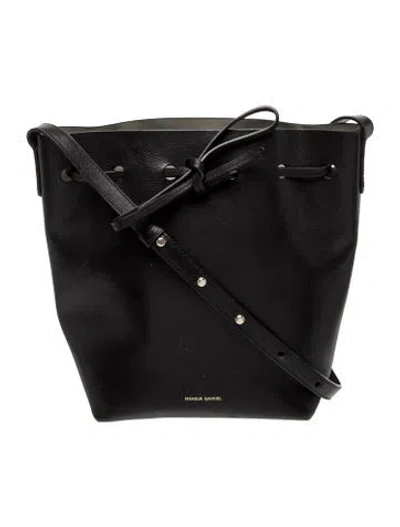 Pre-owned Mansur Gavriel Leather Bucket Bag In Black