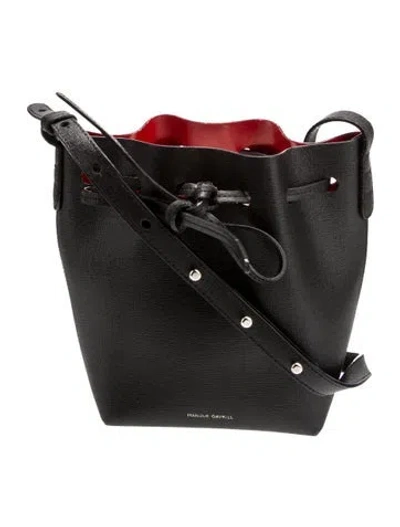 Pre-owned Mansur Gavriel Leather Bucket Bag In Black