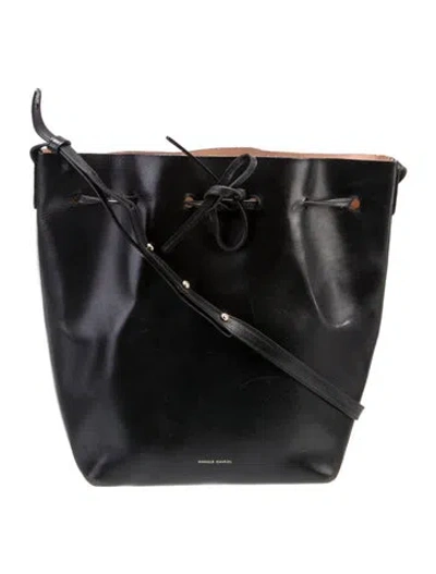 Pre-owned Mansur Gavriel Leather Bucket Bag In Black