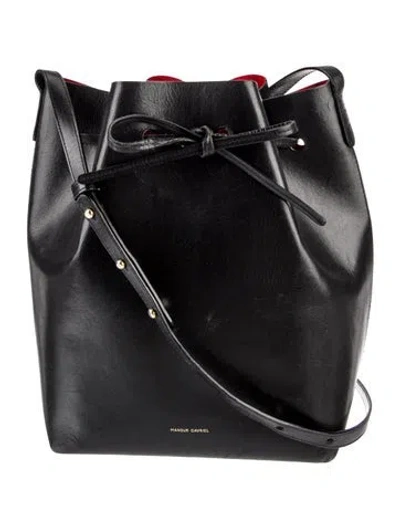 Pre-owned Mansur Gavriel Leather Bucket Bag In Black