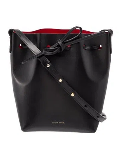 Pre-owned Mansur Gavriel Leather Bucket Bag In Black