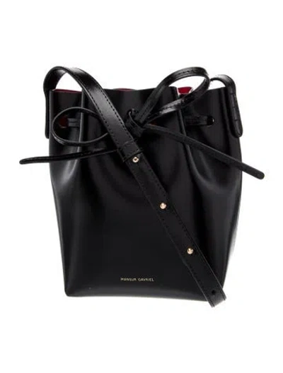 Pre-owned Mansur Gavriel Leather Bucket Bag In Black
