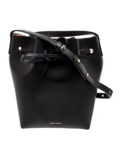 Pre-owned Mansur Gavriel Leather Bucket Bag In Black