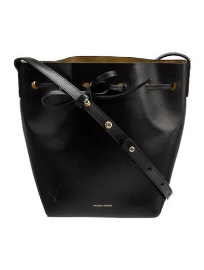 Pre-owned Mansur Gavriel Leather Bucket Bag In Black