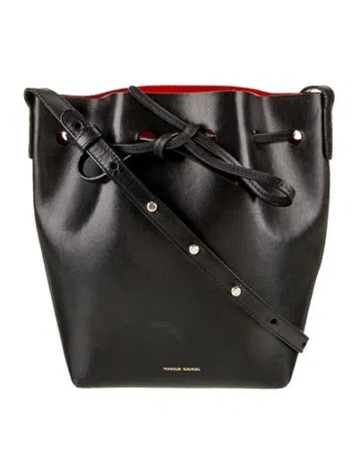 Pre-owned Mansur Gavriel Leather Bucket Bag In Black