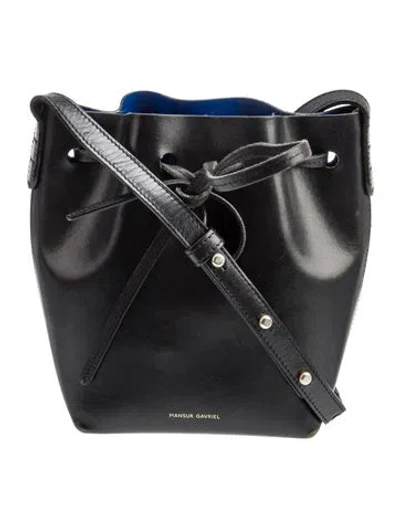 Pre-owned Mansur Gavriel Leather Bucket Bag In Black