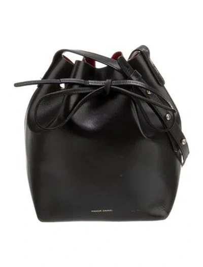 Pre-owned Mansur Gavriel Leather Bucket Bag In Black
