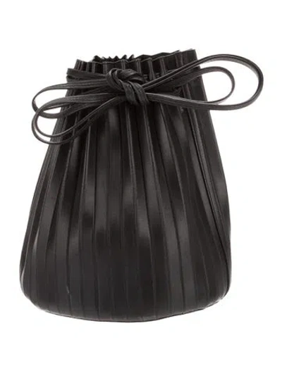 Pre-owned Mansur Gavriel Leather Bucket Bag In Black