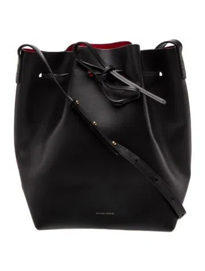 Pre-owned Mansur Gavriel Leather Bucket Bag In Black