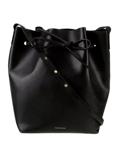 Pre-owned Mansur Gavriel Leather Bucket Bag In Black