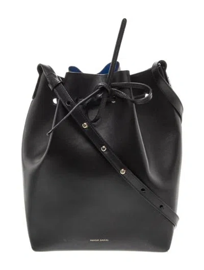 Pre-owned Mansur Gavriel Leather Bucket Bag In Black