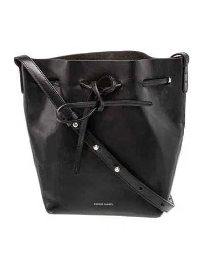 Pre-owned Mansur Gavriel Leather Bucket Bag In Black