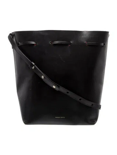 Pre-owned Mansur Gavriel Leather Bucket Bag In Black