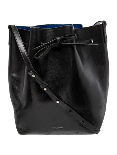 Pre-owned Mansur Gavriel Leather Bucket Bag In Black