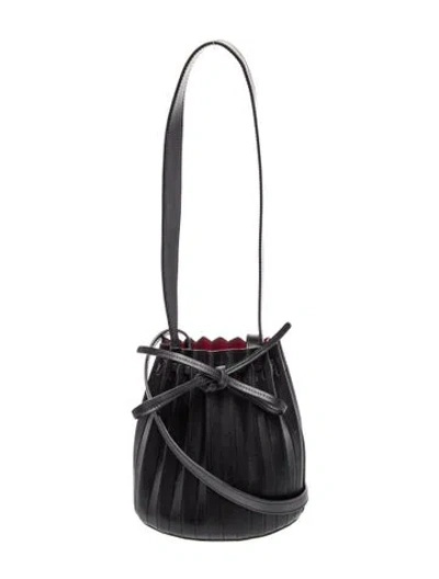 Pre-owned Mansur Gavriel Leather Bucket Bag In Black