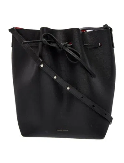 Pre-owned Mansur Gavriel Leather Bucket Bag In Black