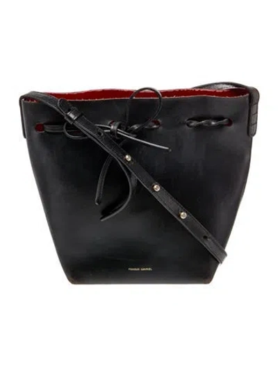 Pre-owned Mansur Gavriel Leather Bucket Bag In Black