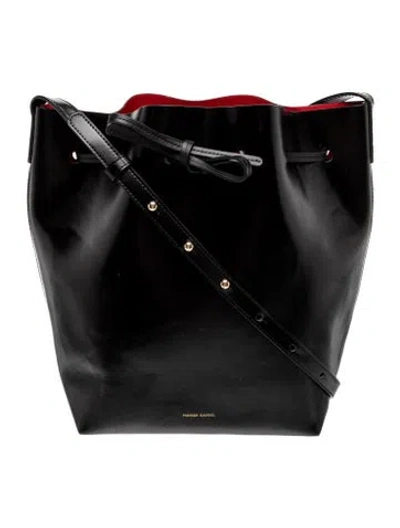 Pre-owned Mansur Gavriel Leather Bucket Bag In Black