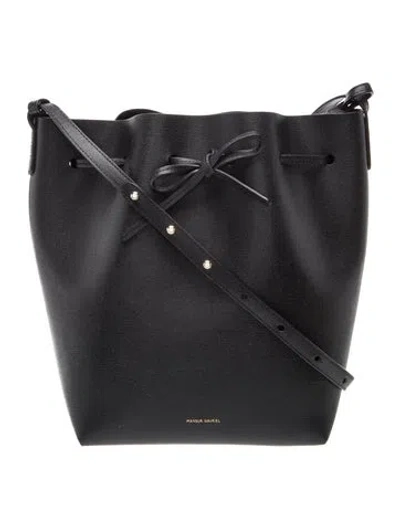 Pre-owned Mansur Gavriel Leather Bucket Bag In Black
