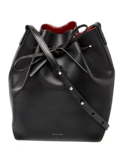 Pre-owned Mansur Gavriel Leather Bucket Bag In Black