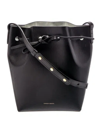 Pre-owned Mansur Gavriel Leather Bucket Bag In Black