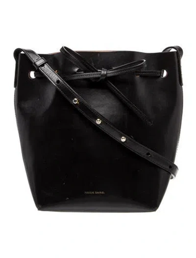 Pre-owned Mansur Gavriel Leather Bucket Bag In Black
