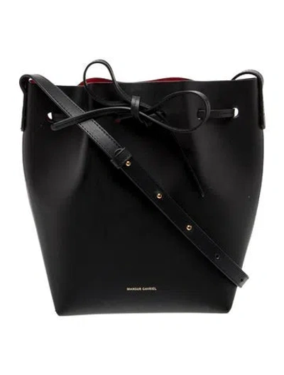 Pre-owned Mansur Gavriel Leather Bucket Bag In Black