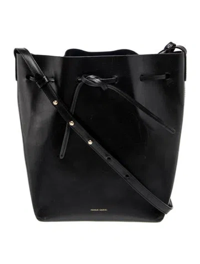 Pre-owned Mansur Gavriel Leather Bucket Bag In Black
