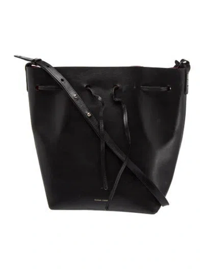 Pre-owned Mansur Gavriel Leather Bucket Bag In Black